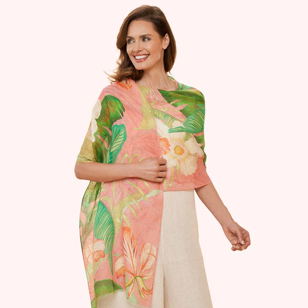 Scarf - Linen Tropical Scarf - Candy