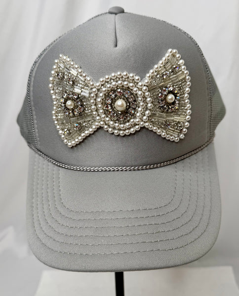 Revelry Bloom Mardi Gras Trucker Hats - Grey