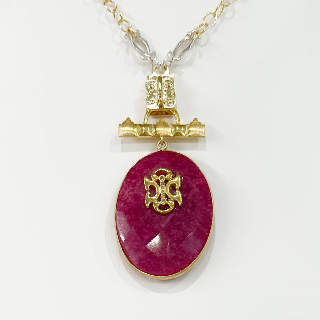 Vignette - Ruby Oval Bezel w/Evangeline Bar