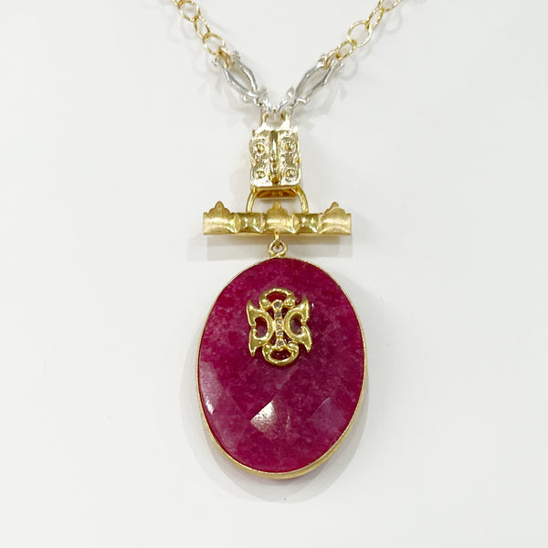 Vignette - Ruby Oval Bezel w/Evangeline Bar