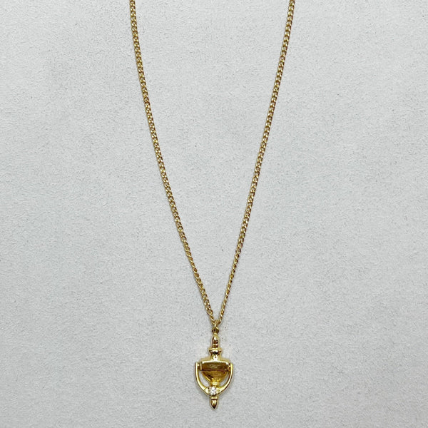 Estate Collection - Necklace - Door Knocker Pendant on Gold Tone Chain