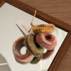 Hair Acessories - Fuzzy Multicolor Seamless Knit Jumbo Hair Ties  (Set of 4)