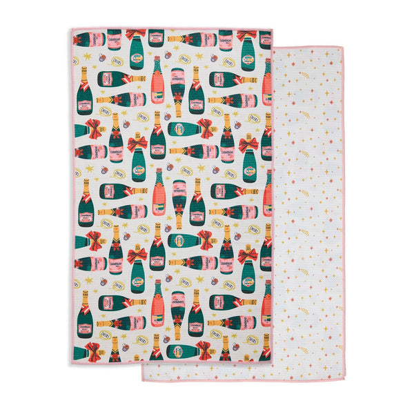 Towel - Champagne Printed Microfiber Dishtowel