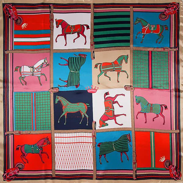 Scarf - Equestrian Red Trotting Horse Scarf