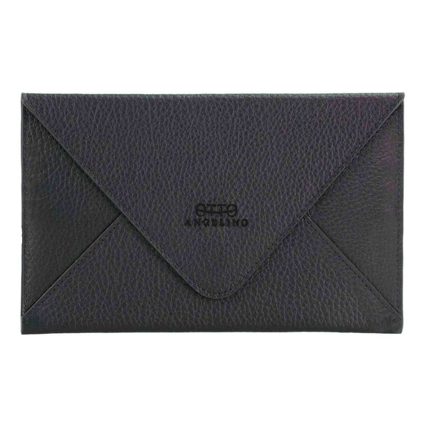 Clutch - Leather Envelope Clutch in Black