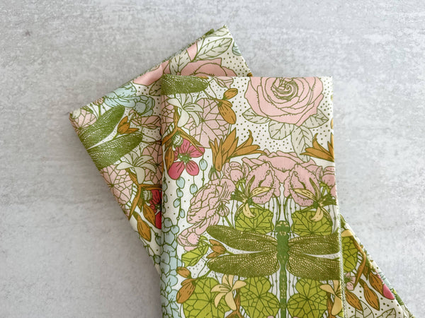 Dinner Napkins - Dragonfly Garden Cloth Napkins, Set of Four