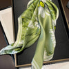 Scarf - Simple Floral Square Silk Scarf