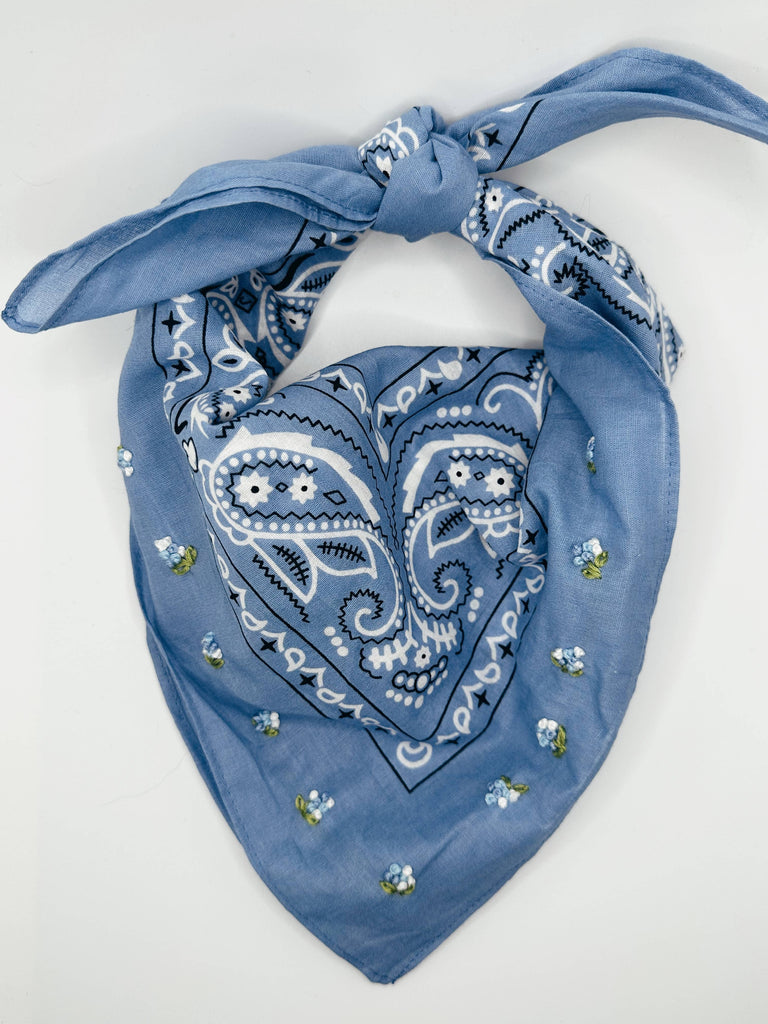 Bandana - Mini Bouquet - Soft Blue