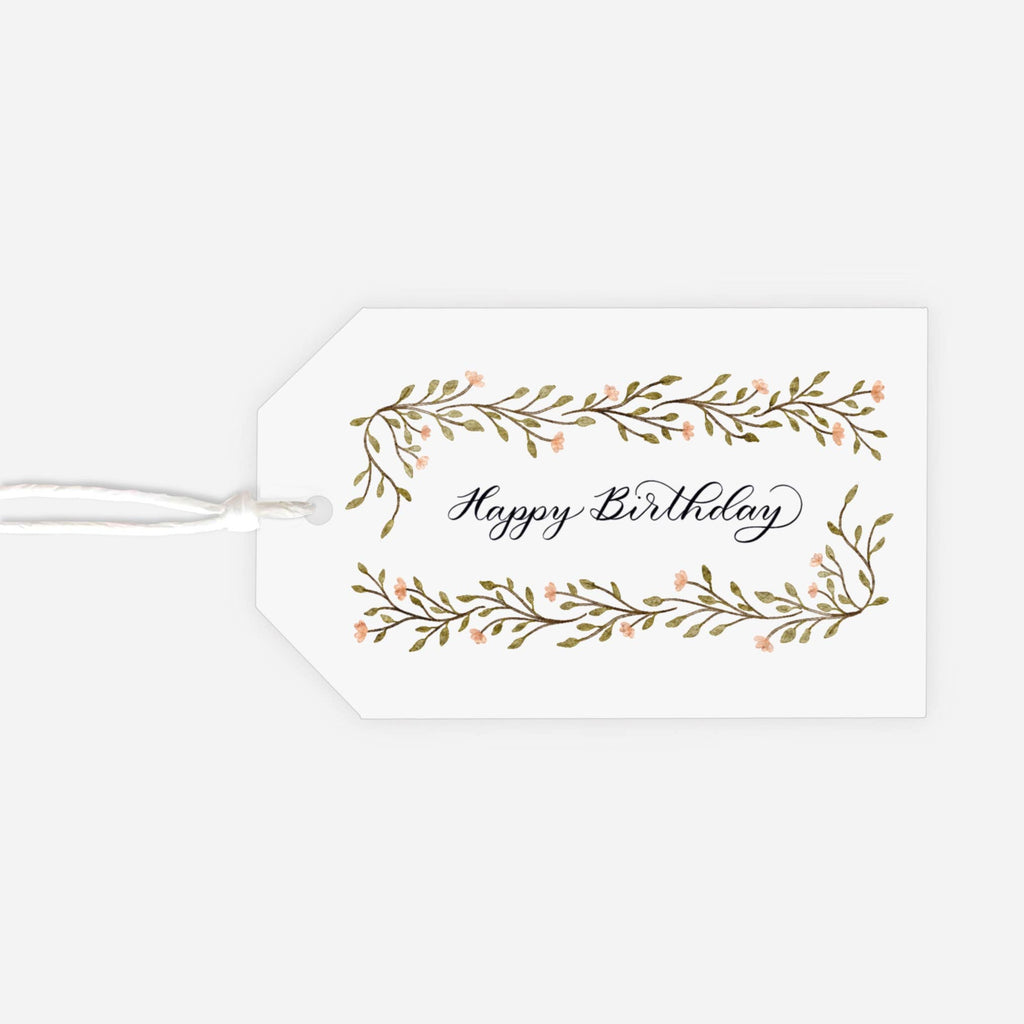 Gift Tag - "Happy Birthday" Rectangle Gift Tag (Single Tag)