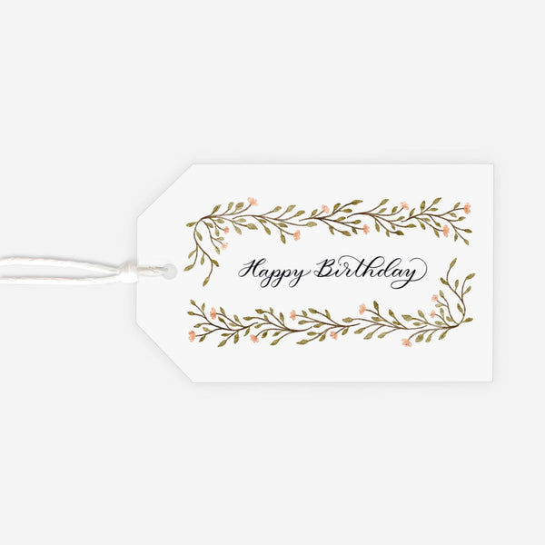 "Happy Birthday" Rectangle Gift Tags (Single Tag)