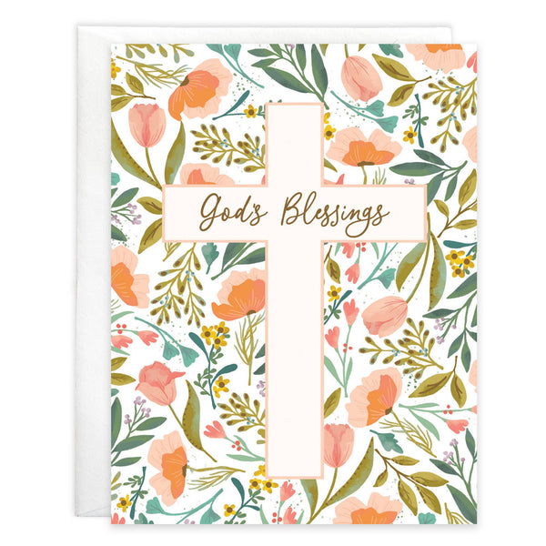 Greeting Cards - With Scripture Religious Greeting Card - Tulip Cross