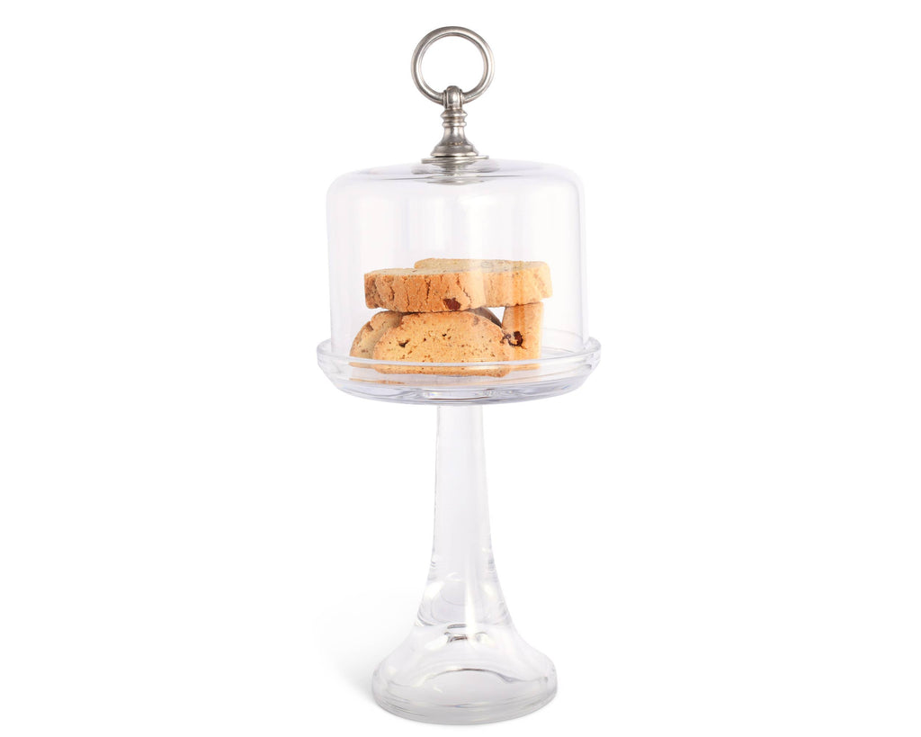 Vagabond - Classic Pewter Ring Glass Covered Cake / Dessert Stand