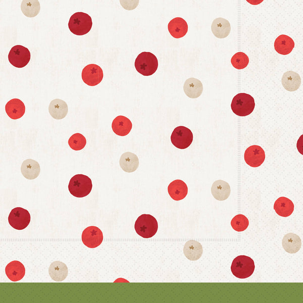 Lunch Napkins Winter Berry Dots Christmas