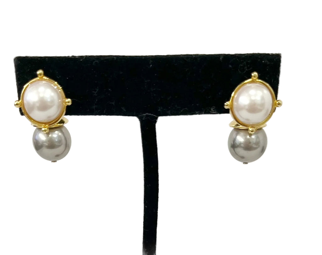 Earrings - Pale Grey+ White Lady Earrings