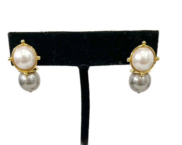 Earrings - Pale Grey+ White Lady Earrings