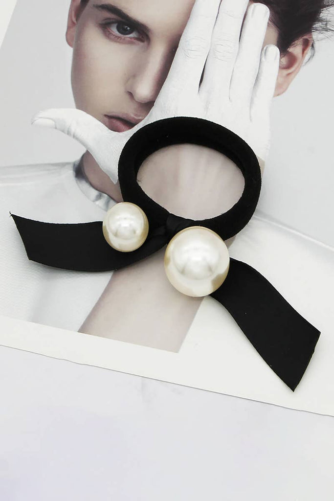 Hair Accessories - Scrunchies W/Faux Pearls
