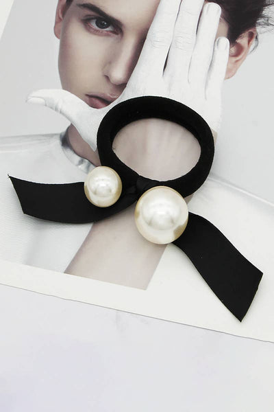 Hair Accessories - Scrunchies W/Faux Pearls