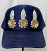 Revelry Bloom Mardi Gras Trucker Hats - Navy