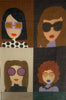 Scarf - GIRLS WITH GLASSES in GREEN MULTI