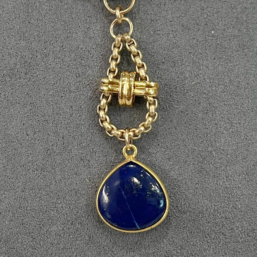 Vignette - Rebecca Box Chain Swing Lapis Drop