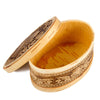 Oval Birch Bark Storage Container Hedgehog