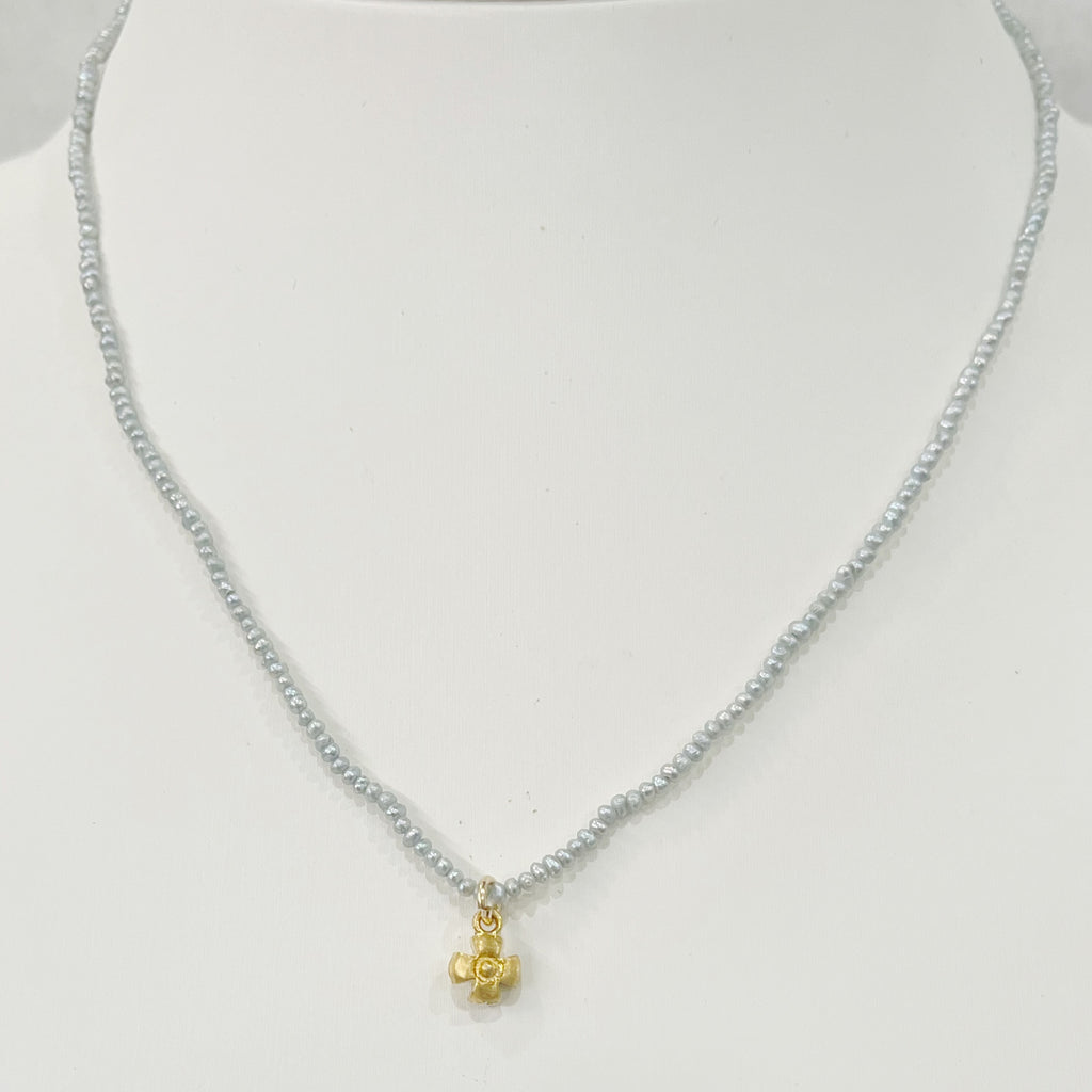 Necklace - Blue Seed Pearls in Royal