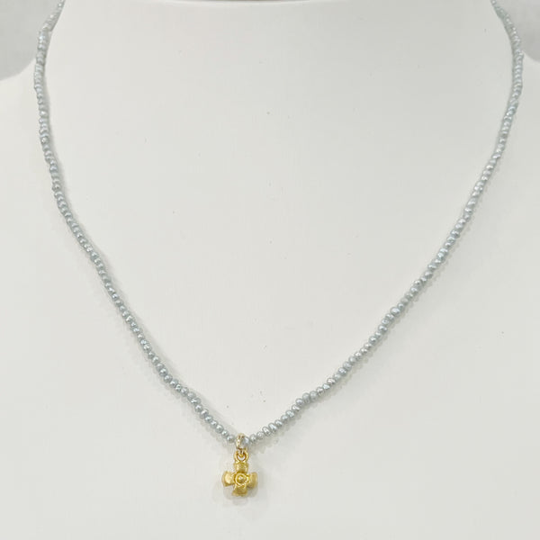 Necklace - Blue Seed Pearls in Royal