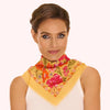Bandana - Cotton Bandana - Sketched Florals - Mustard: Yellow