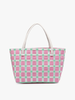 Tote - Abigail Basketweave Tote w/Vegan Leather Straps