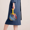 Purse - Cylindrical Contrasting Color Patchwork Bucket Bag - Orange