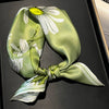 Scarf - Simple Floral Square Silk Scarf