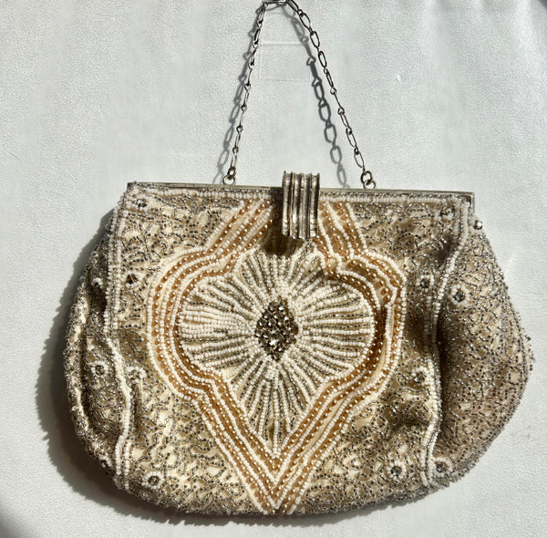 Estate Collection - Vintage Art Deco Hand Beaded Clutch Purse