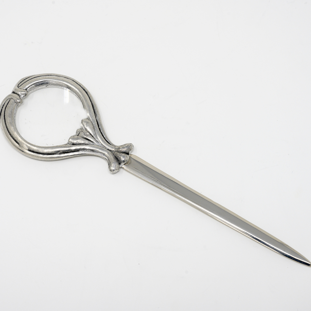 Pewter Letter Opener with Magnifying Glass