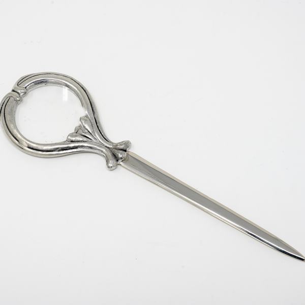 Pewter Letter Opener with Magnifying Glass