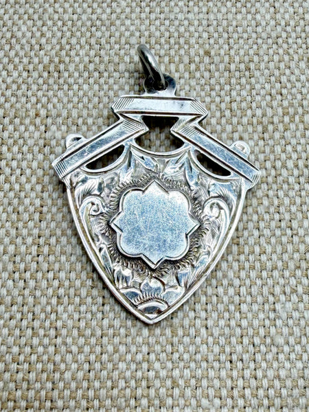 Estate Collection - Fob - Sterling Engraved Shield Fob