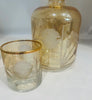 Estate Collectyion - Vintage Crystal Etched Gold Trim Decanter With Lowball Tumblers