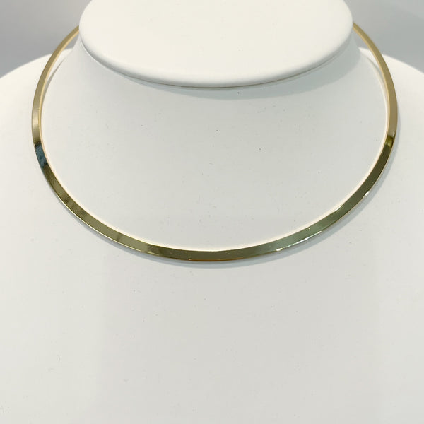 Necklace - Choker Flat Edge Gold Plated Collar Choker