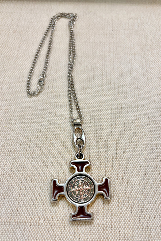 Estate Collection - Vintage Saint Benedict Celtic Cross Necklace