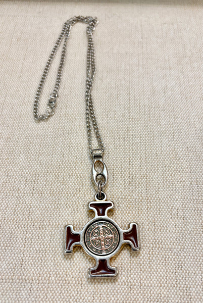 Estate Collection - Vintage Saint Benedict Celtic Cross Necklace