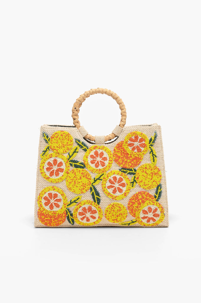 Purse - Orange Beaded shoulder bag
