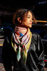 Scarf - Double Sided Wool Silk Triangle Scarf Of Color Recombination