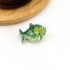 Hair Accessories - Green Sardine Hair Claw Clip with Seaweed Detail