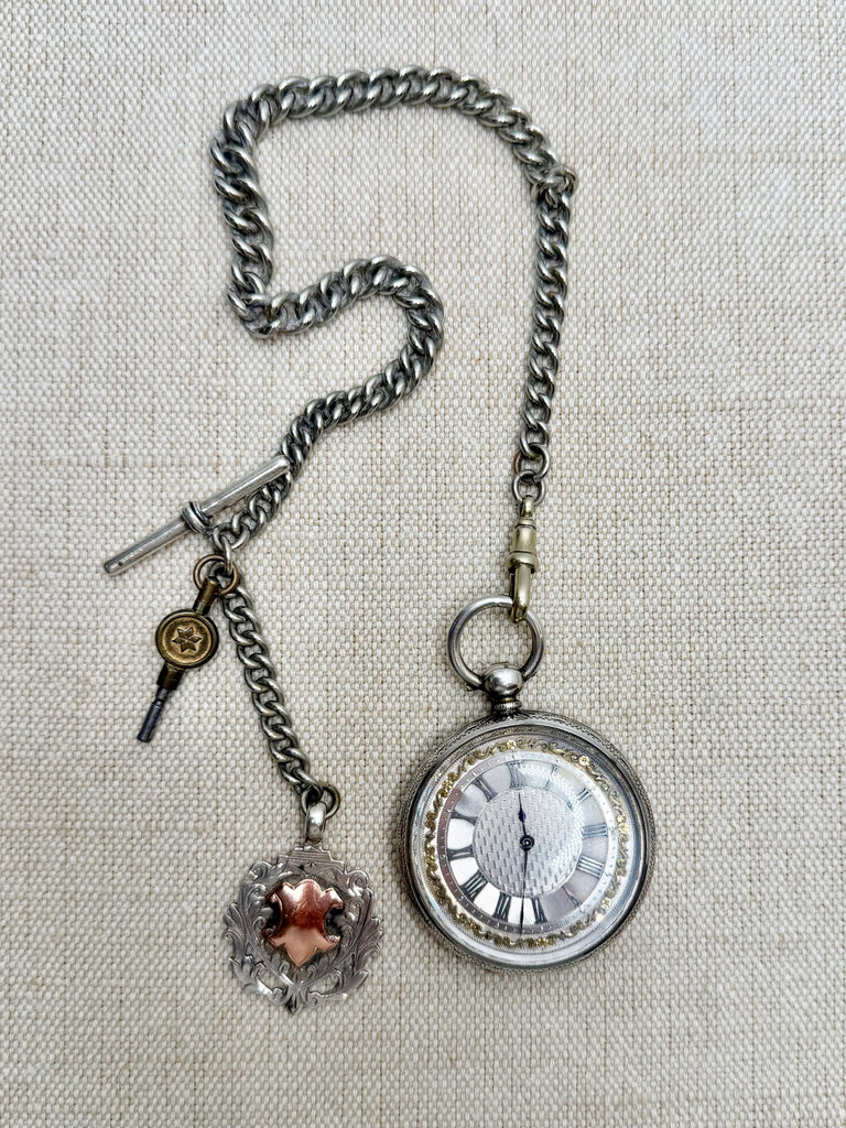 Estate Collection - Pocket Watch and Fob - Sterling
