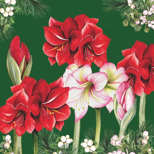 Beverage Napkins -  Blooming Amaryllis