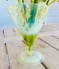 Estate Collection Antique English Opalescent Vaseline Glass Vases