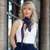 Scarf - Vittoria - Hand Rolled Silk Foulard - Blue