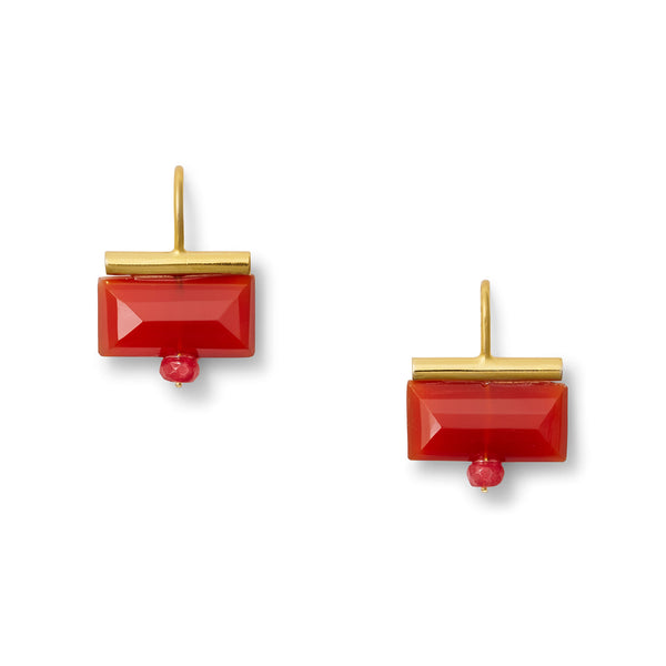 Earring - Carnelian Tile Earring
