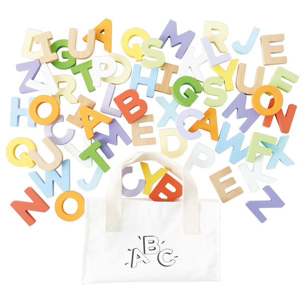 Toys - Wooden Alphabet Set & Bag