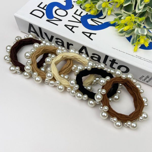 Hair Accessories - Classic Pearl Hair Tie Set of 5