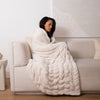 Throw - Luxxe Ribbed Ivory Faux Fur Throw